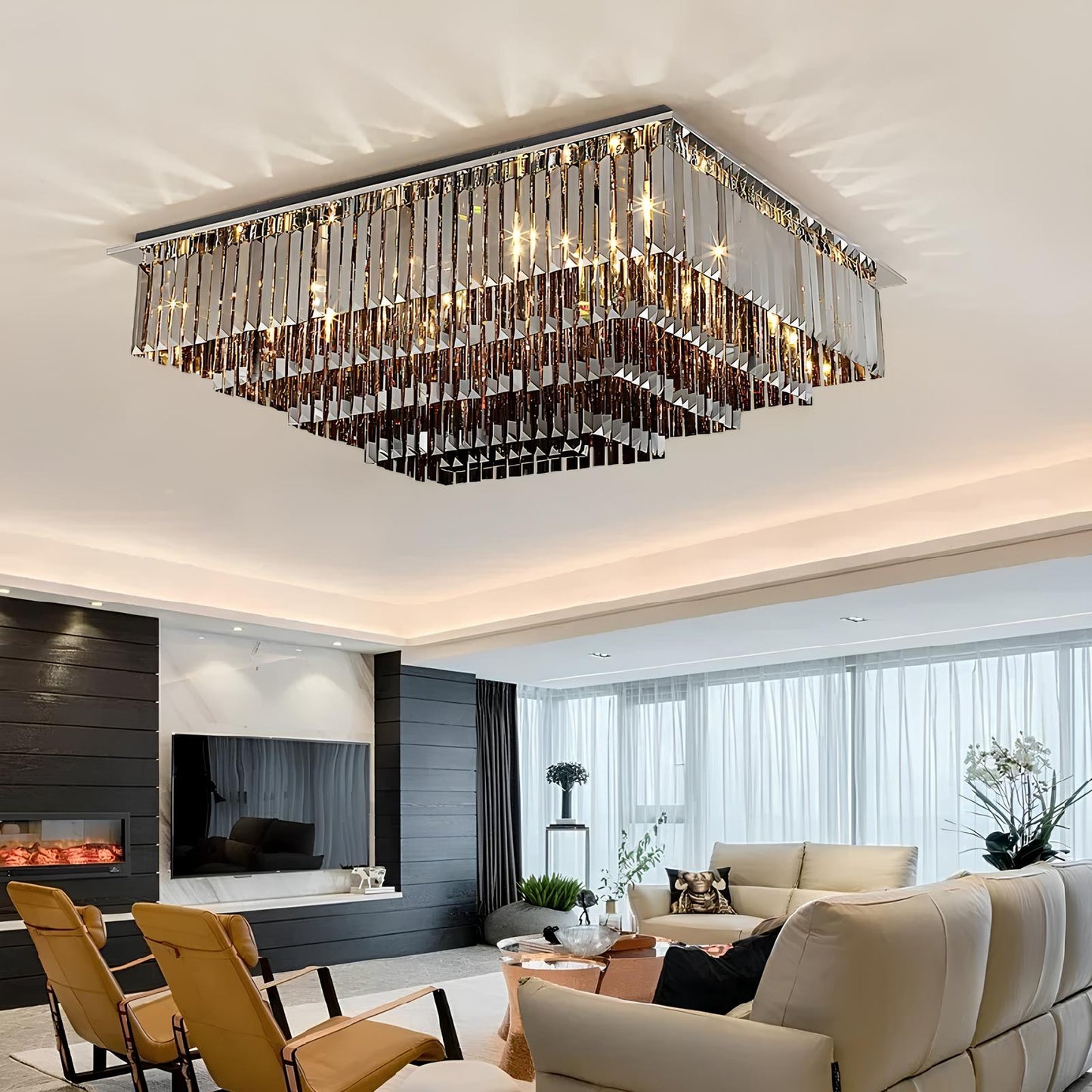 Luxury Square Shape Ceiling Chandelier - Homevalley.co.uk