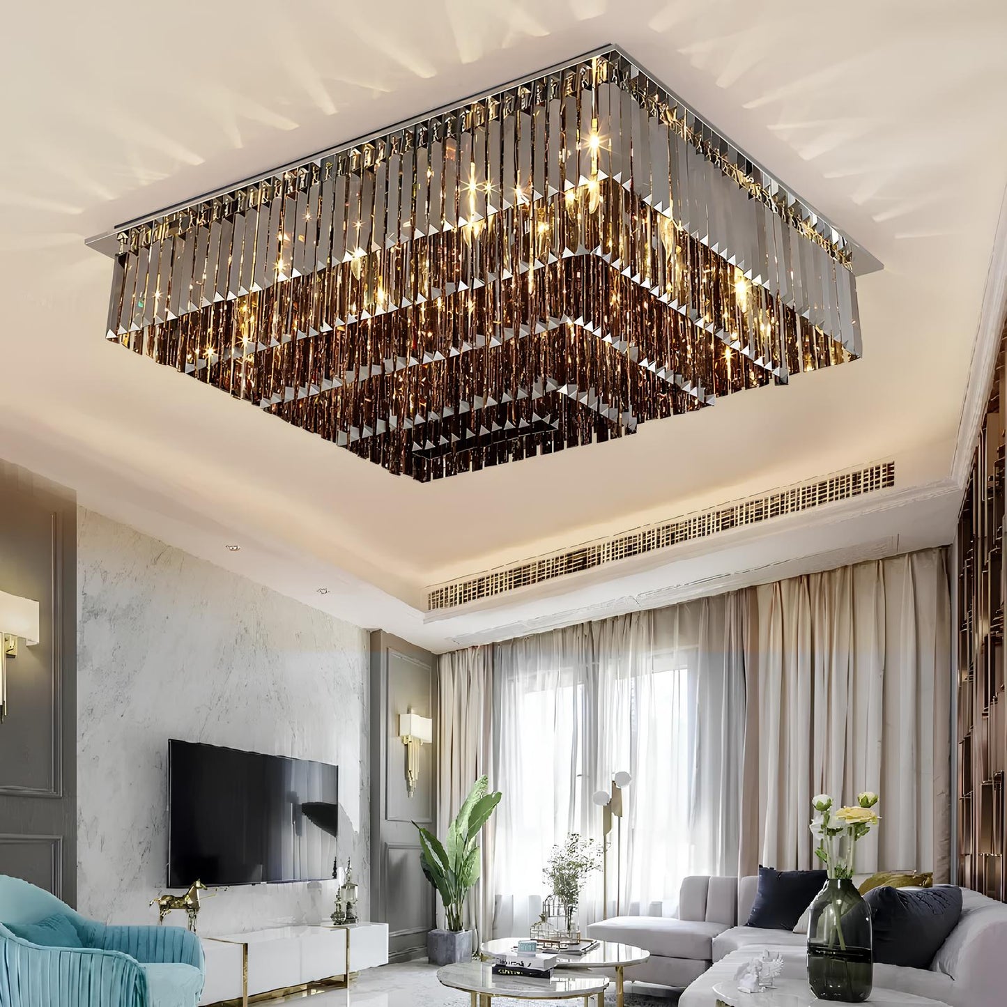 Luxury Square Shape Ceiling Chandelier - Homevalley.co.uk