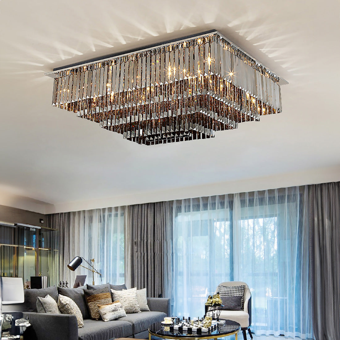 Luxury Square Shape Ceiling Chandelier - Homevalley.co.uk