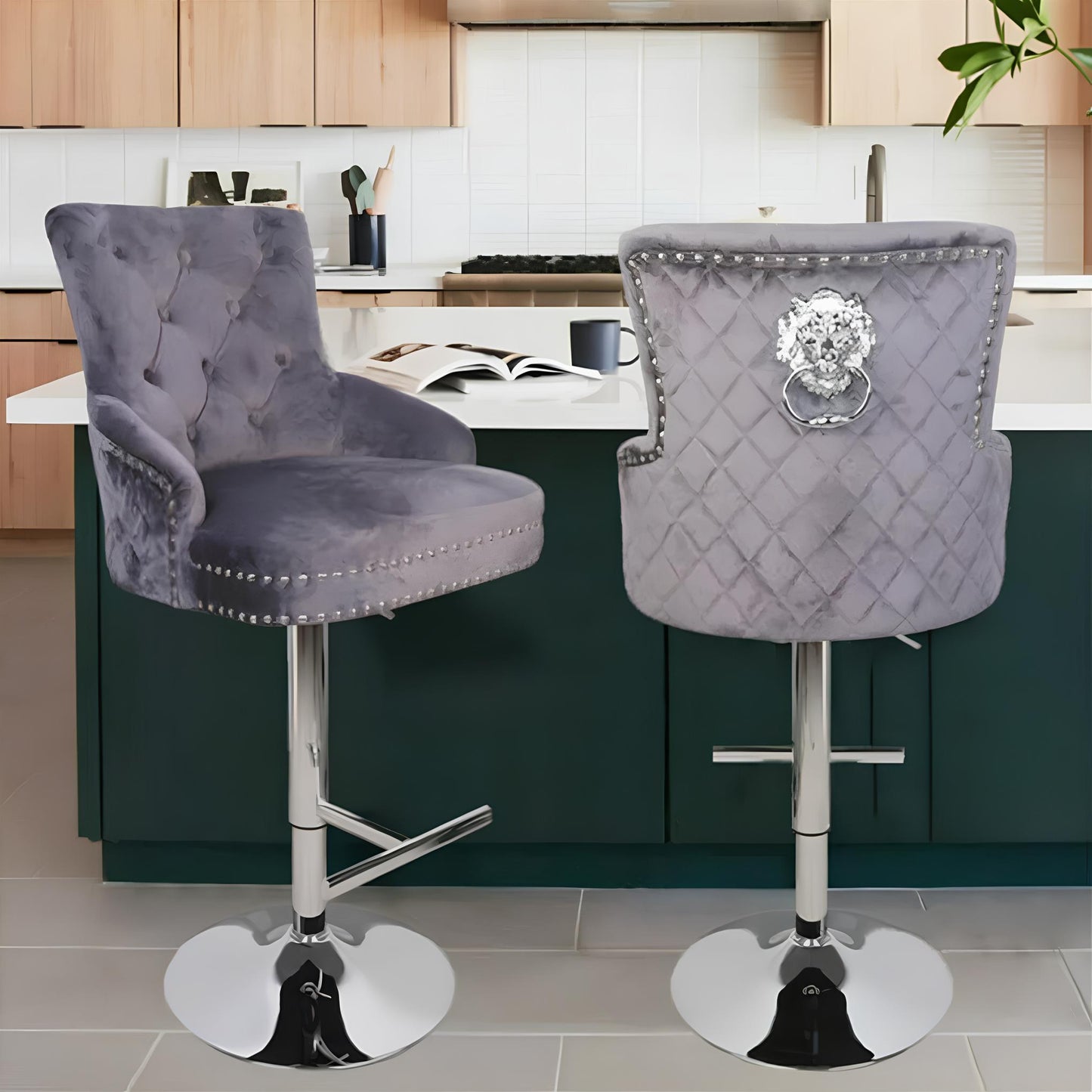 Luxury Velvet Swivel Arm Chair - Homevalley.co.uk