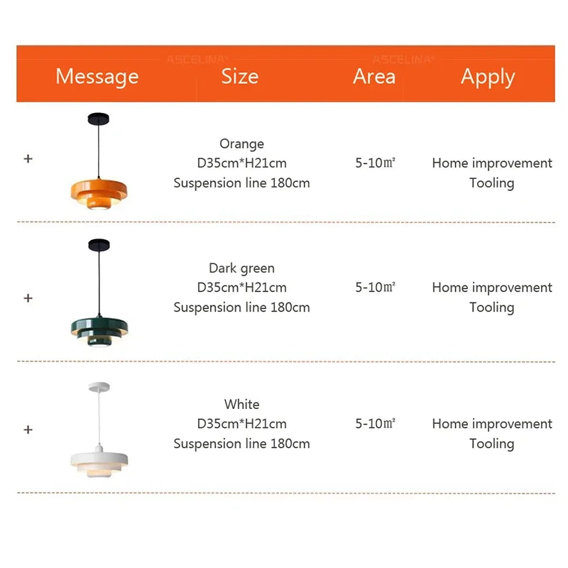 Macaron Carbon Steel Aluminum Nordic LED Pendant Light - Homevalley.co.uk