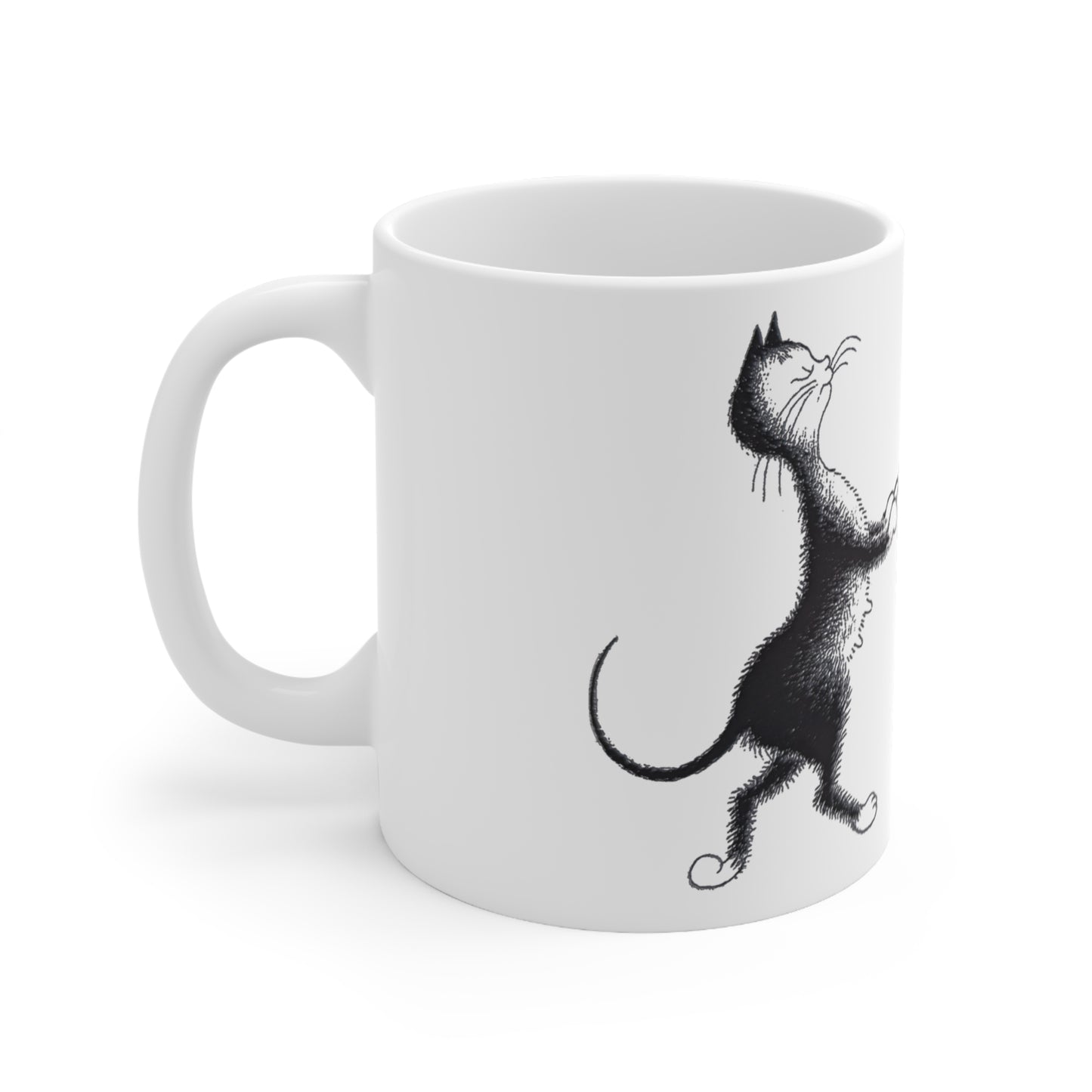 Mama Cat with Kittens White Ceramic Coffee Mug, Cat and Kittens Tea Cup, Animal Lovers Coffee Cup, Gift for Her, Mother's Day, 11oz - Homevalley.co.uk