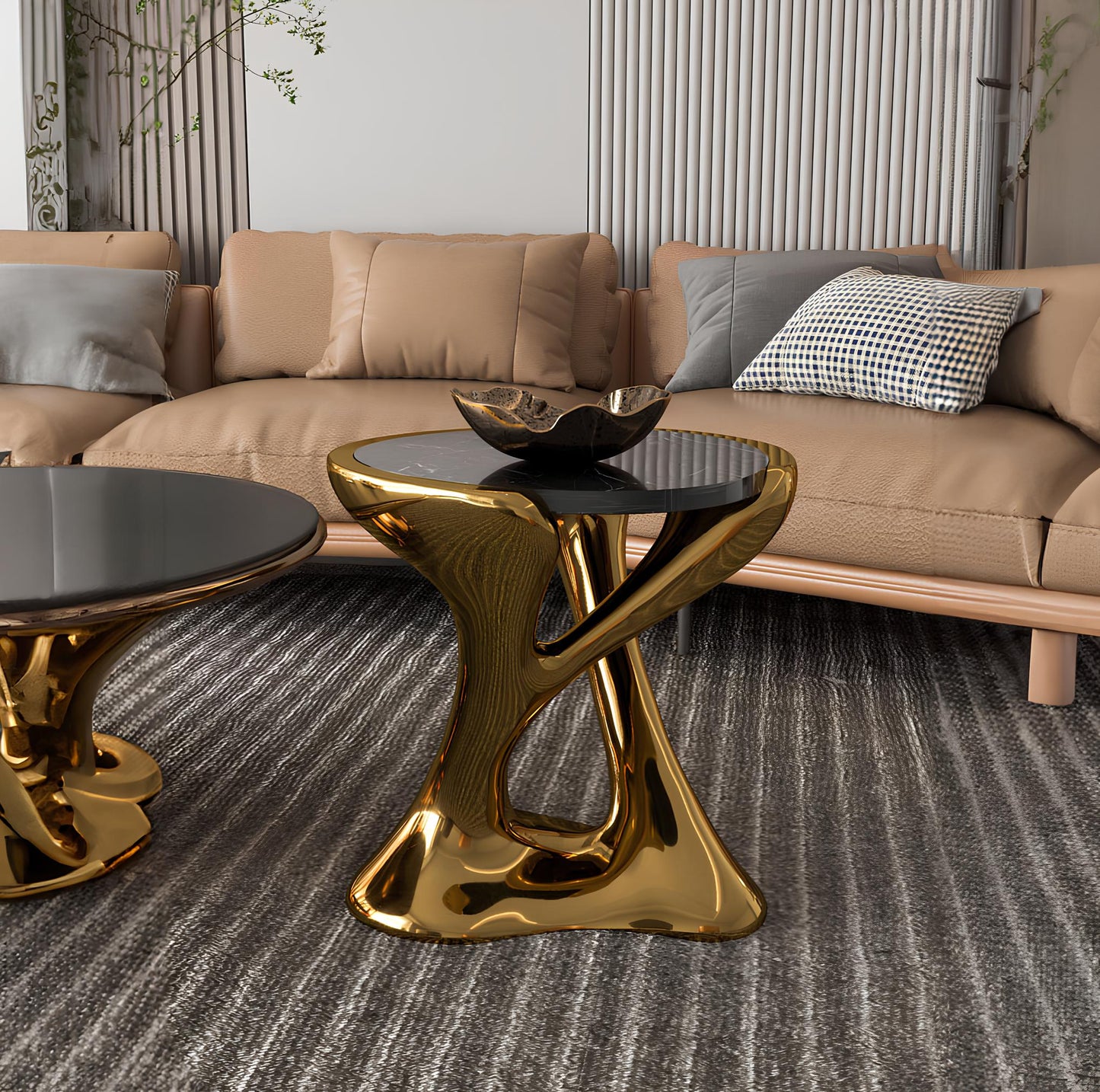 Marble Electroplated Coffee Table - Homevalley.co.uk