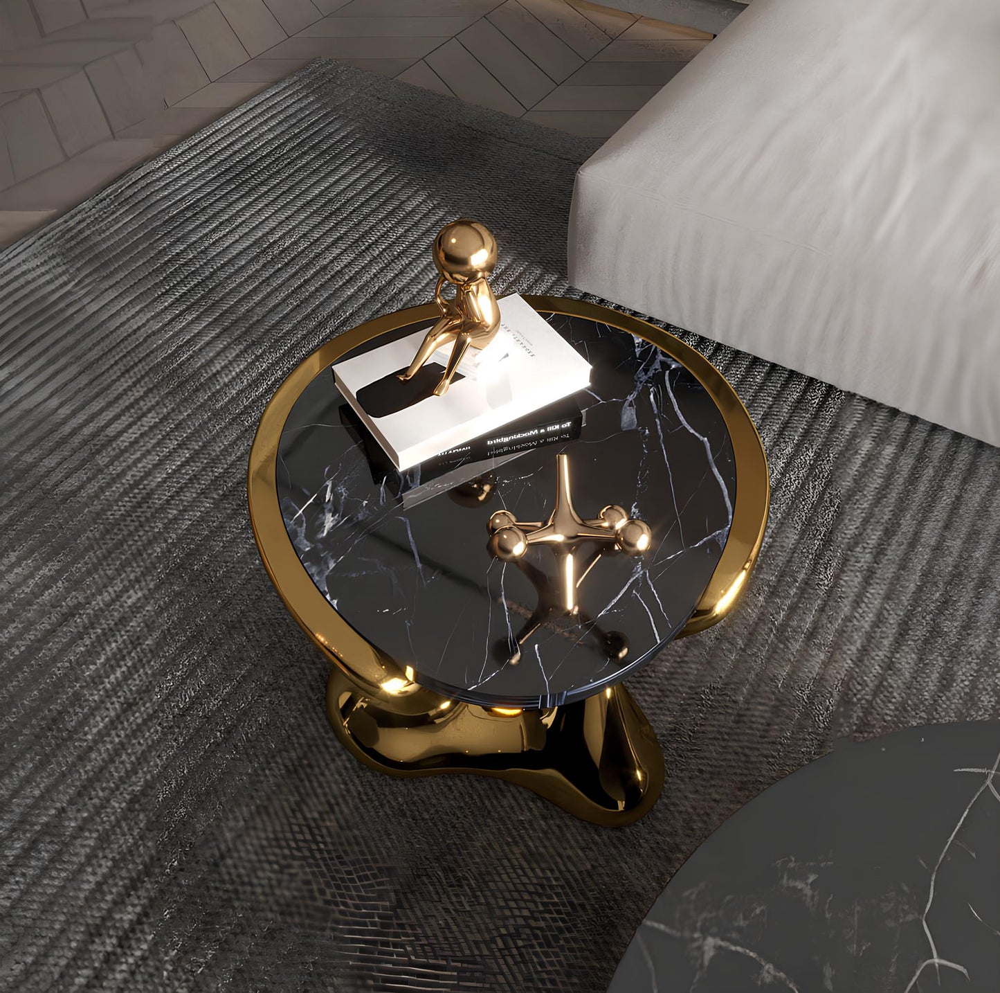 Marble Electroplated Coffee Table - Homevalley.co.uk