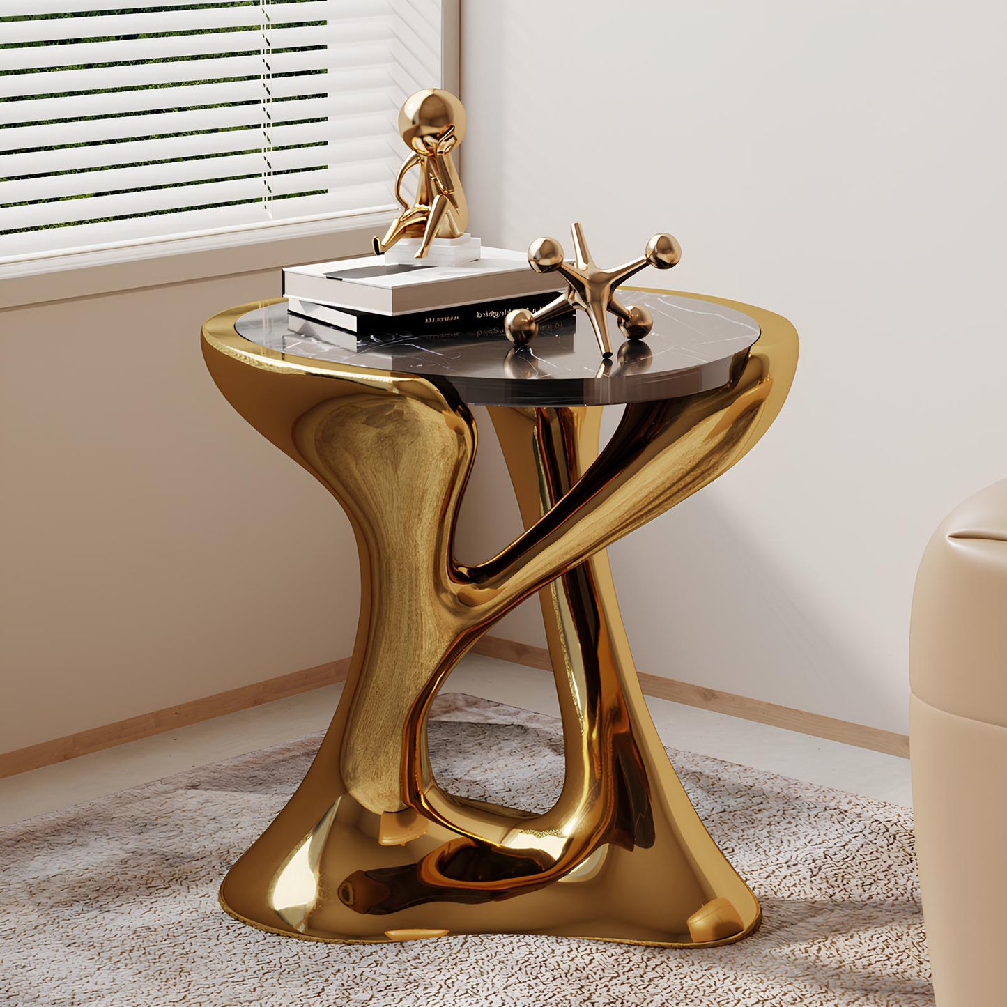 Marble Electroplated Coffee Table - Homevalley.co.uk