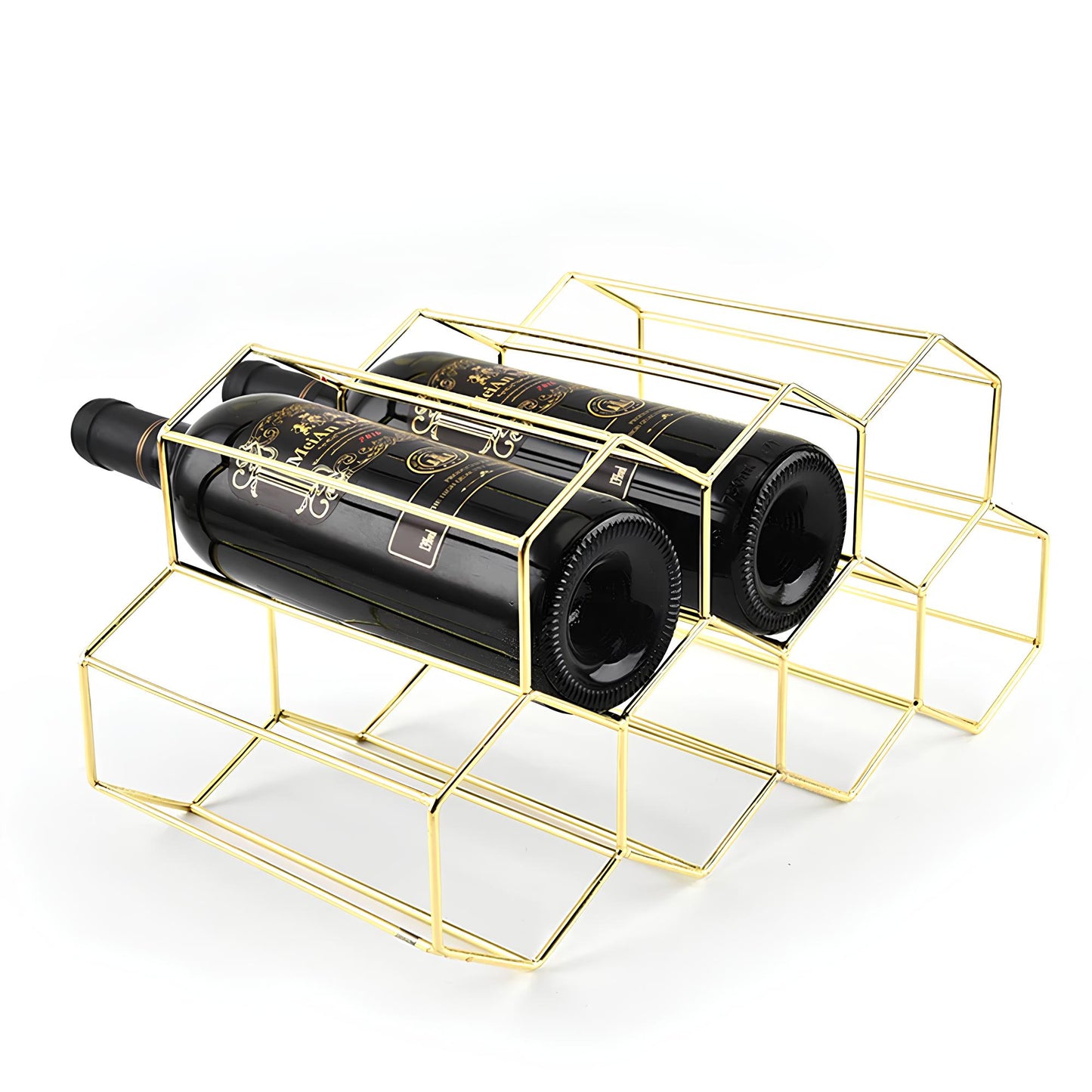 Metal Honeycomb Wine Rack, 9 bottles - Homevalley.co.uk