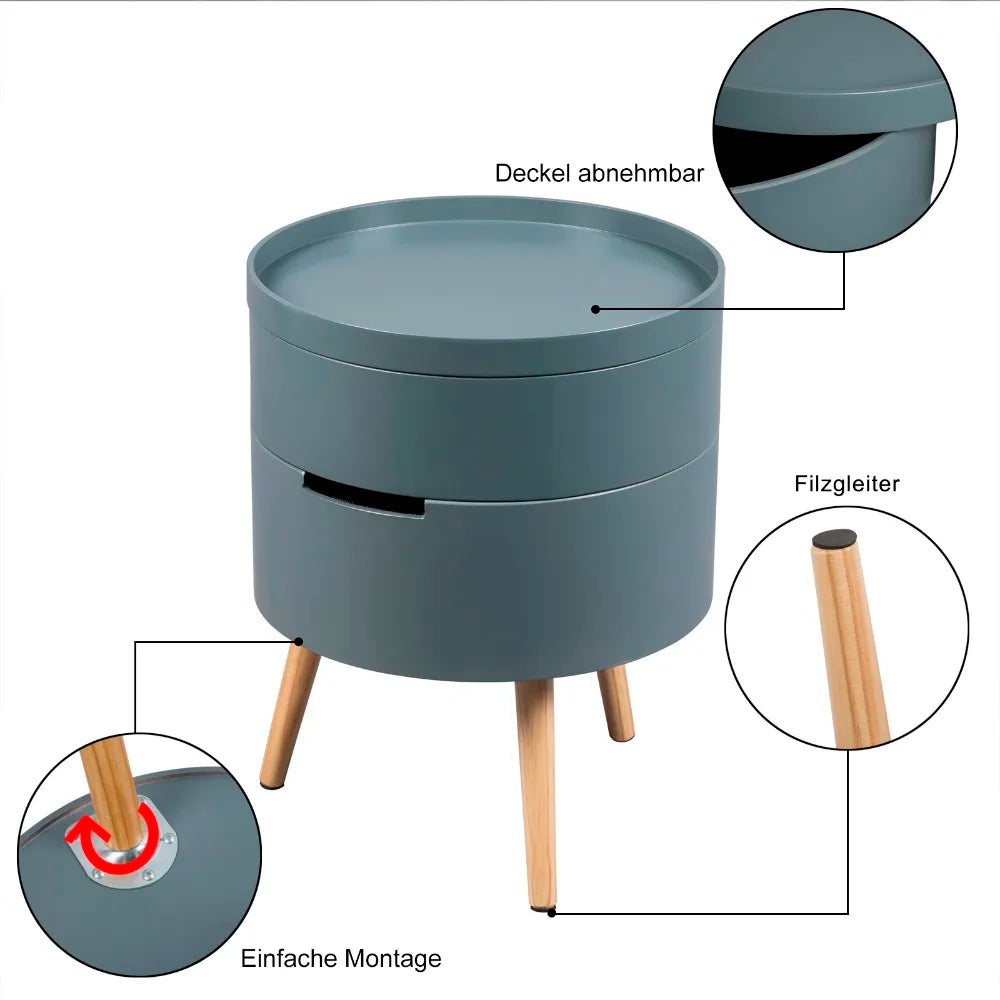 Modern nightstand table cabinet with 2 storage compartments - Homevalley.co.uk