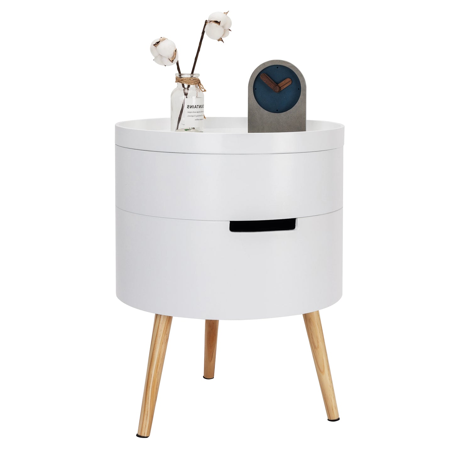 Modern nightstand table cabinet with 2 storage compartments - Homevalley.co.uk