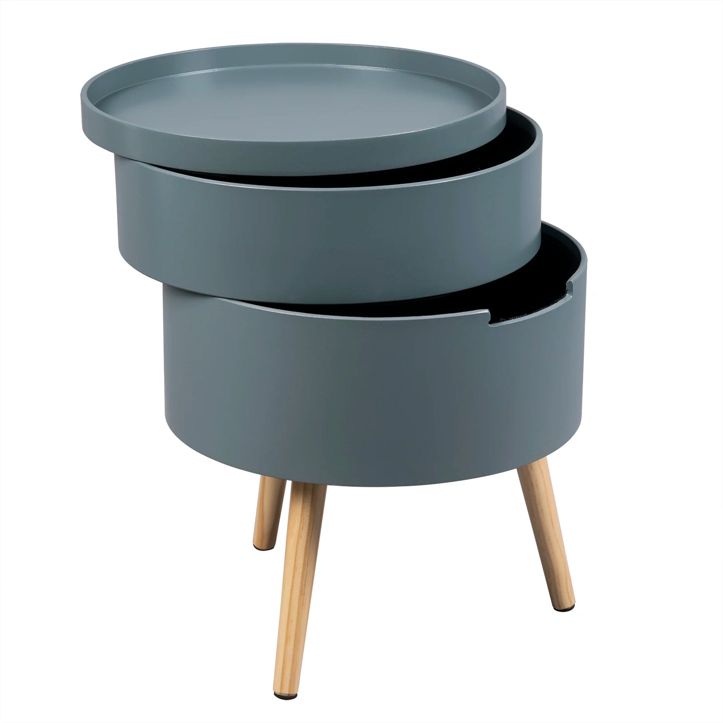 Modern nightstand table cabinet with 2 storage compartments - Homevalley.co.uk