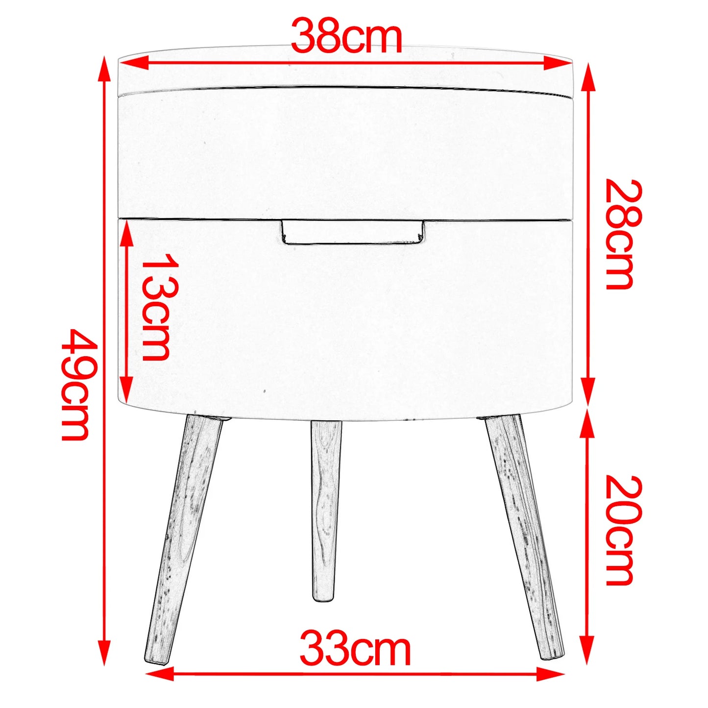 Modern nightstand table cabinet with 2 storage compartments - Homevalley.co.uk