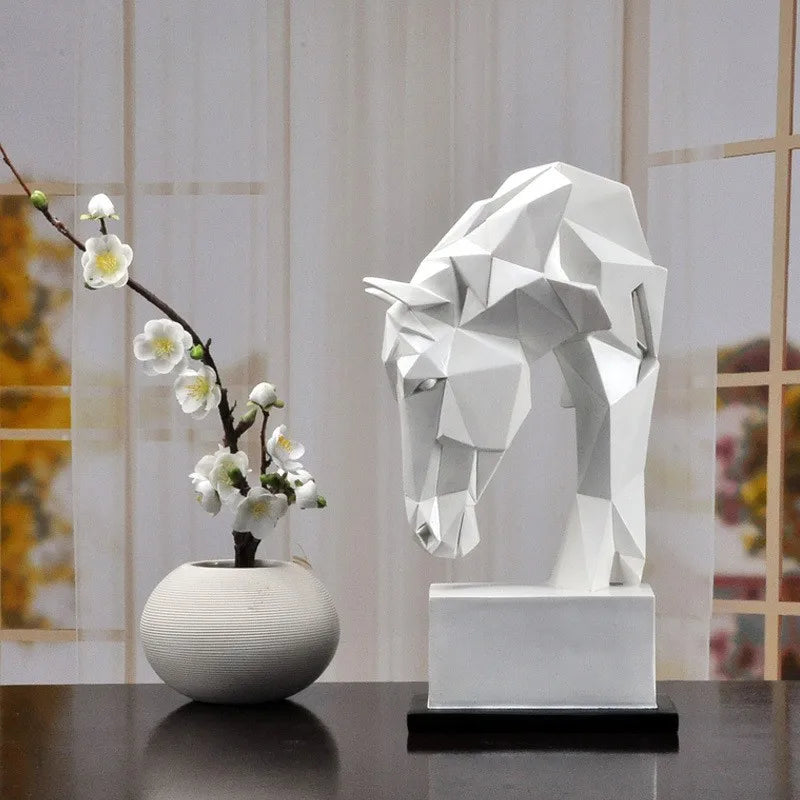 Modern Nordic Resin Horse Head Ornament Figurine - Homevalley.co.uk