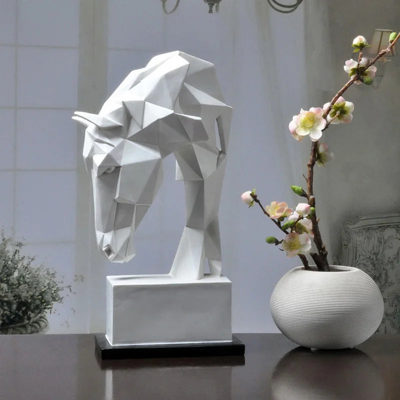 Modern Nordic Resin Horse Head Ornament Figurine - Homevalley.co.uk