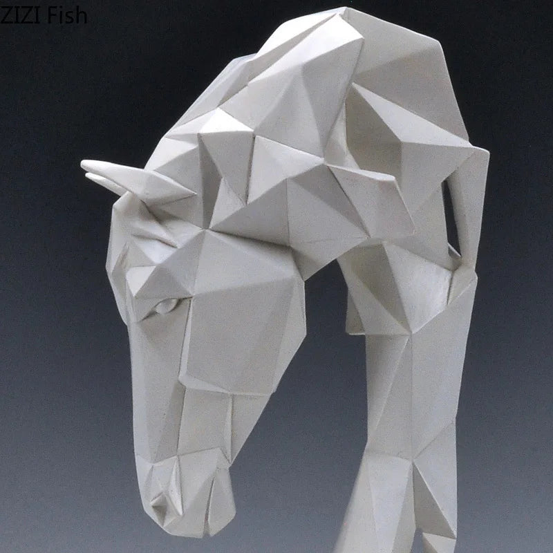 Modern Nordic Resin Horse Head Ornament Figurine - Homevalley.co.uk
