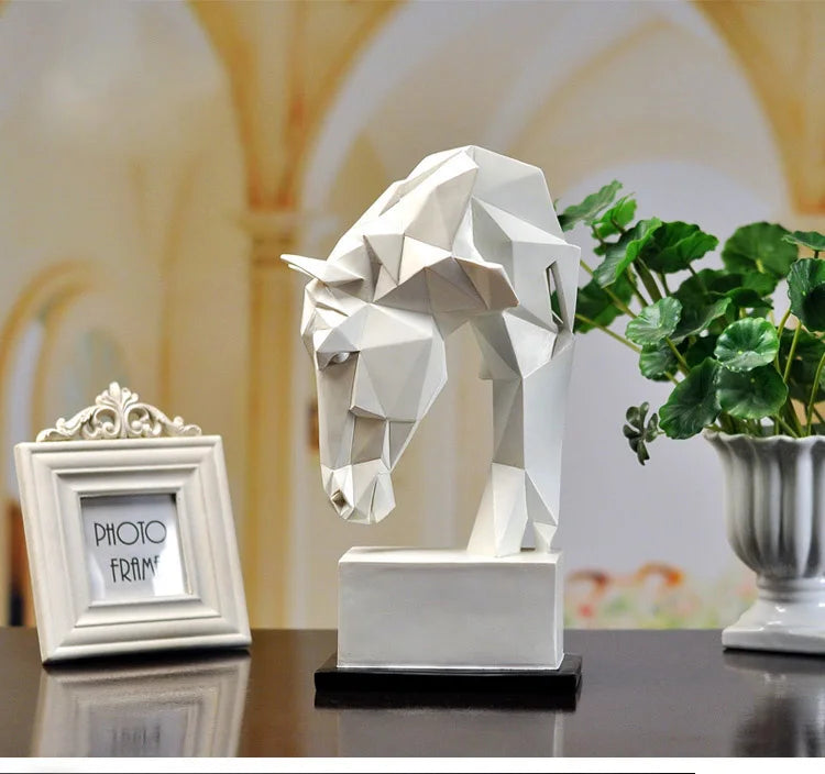 Modern Nordic Resin Horse Head Ornament Figurine - Homevalley.co.uk