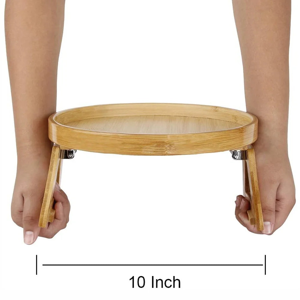 Natural Bamboo Armrest Clip-On Sofa Tray - Homevalley.co.uk