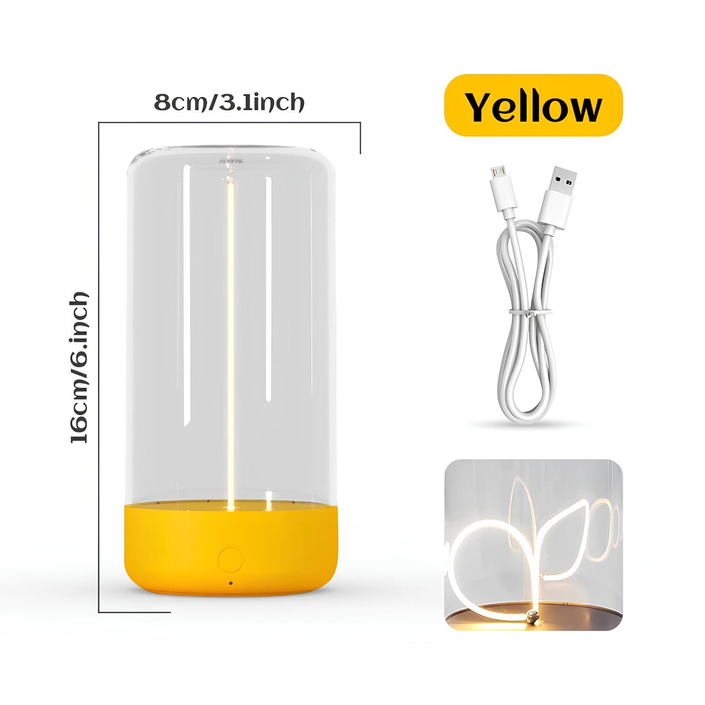 Nightstand-Table LED Lamp with Magnetic Bendable Filament, Dimmable and Rechargeable - Homevalley.co.uk
