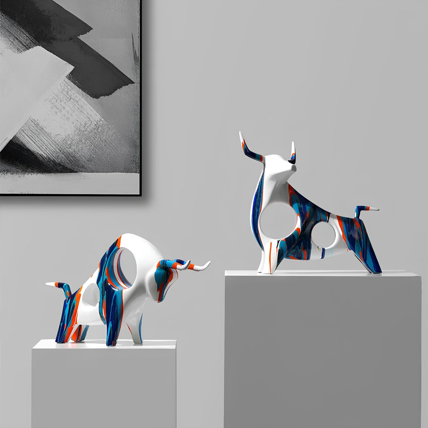 Nordic Cow Bull Ornament Sculpture Figurine - Homevalley.co.uk