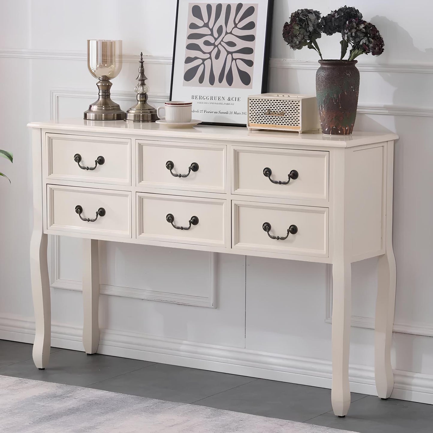 Nordic Solid Wood Console Table with Drawers - Homevalley.co.uk