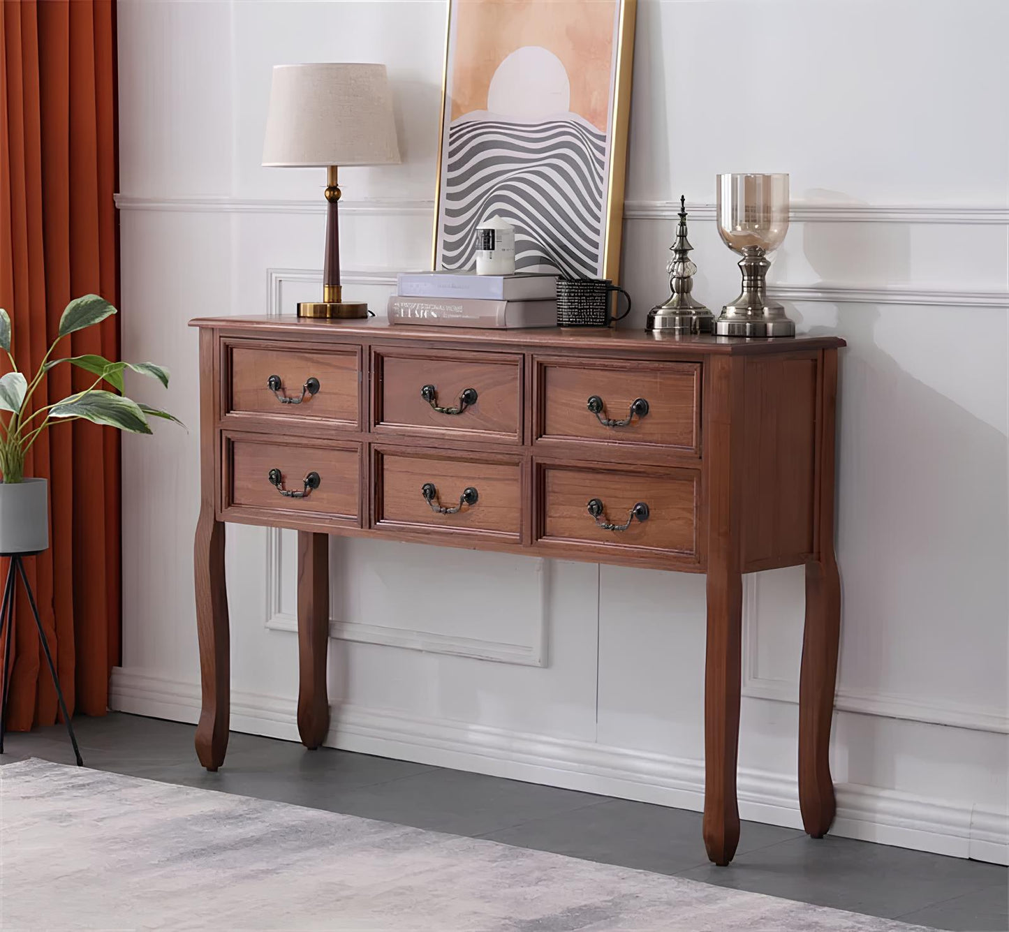 Nordic Solid Wood Console Table with Drawers - Homevalley.co.uk
