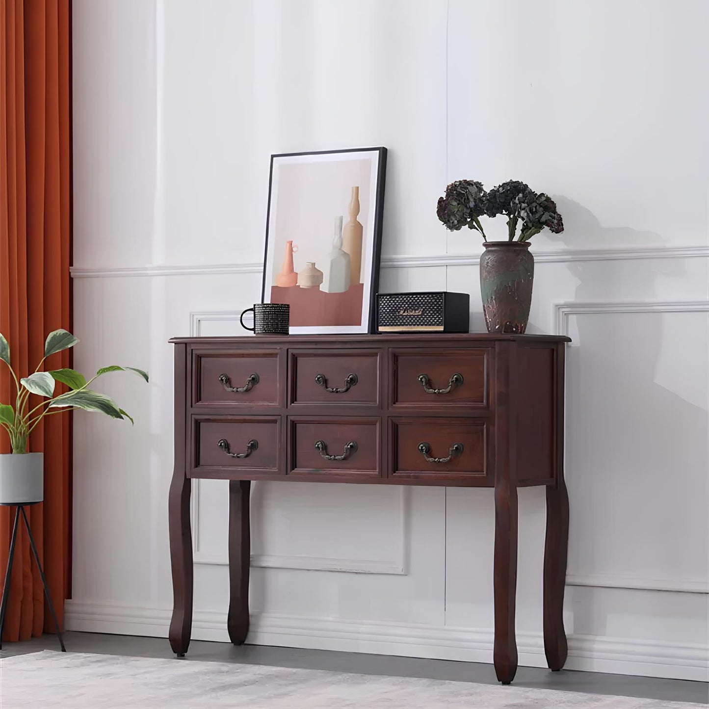 Nordic Solid Wood Console Table with Drawers - Homevalley.co.uk