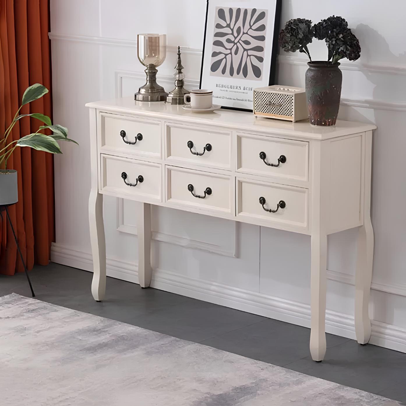 Nordic Solid Wood Console Table with Drawers - Homevalley.co.uk