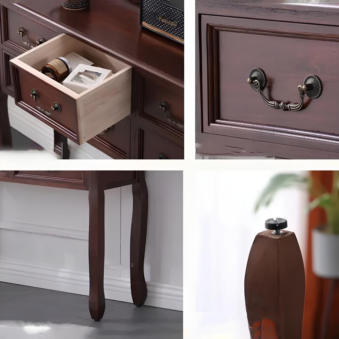 Nordic Solid Wood Console Table with Drawers - Homevalley.co.uk