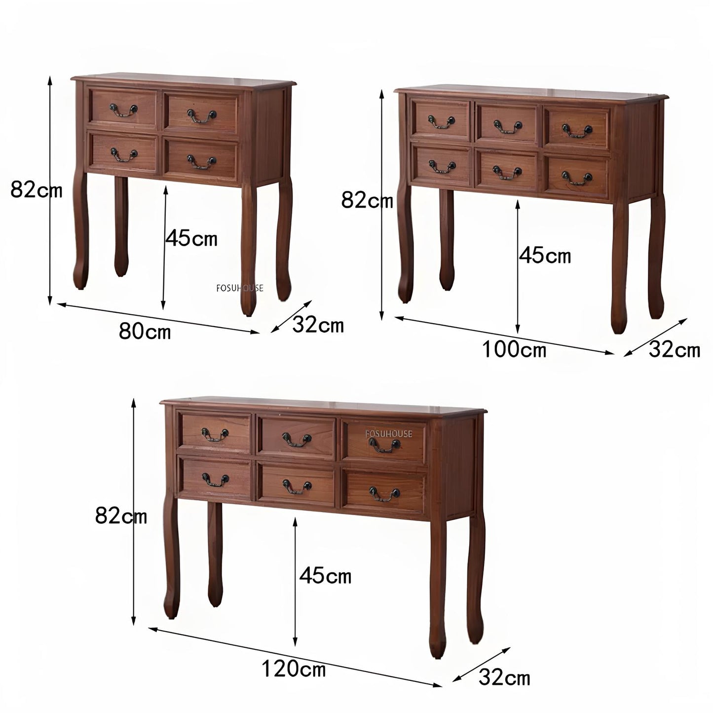 Nordic Solid Wood Console Table with Drawers - Homevalley.co.uk