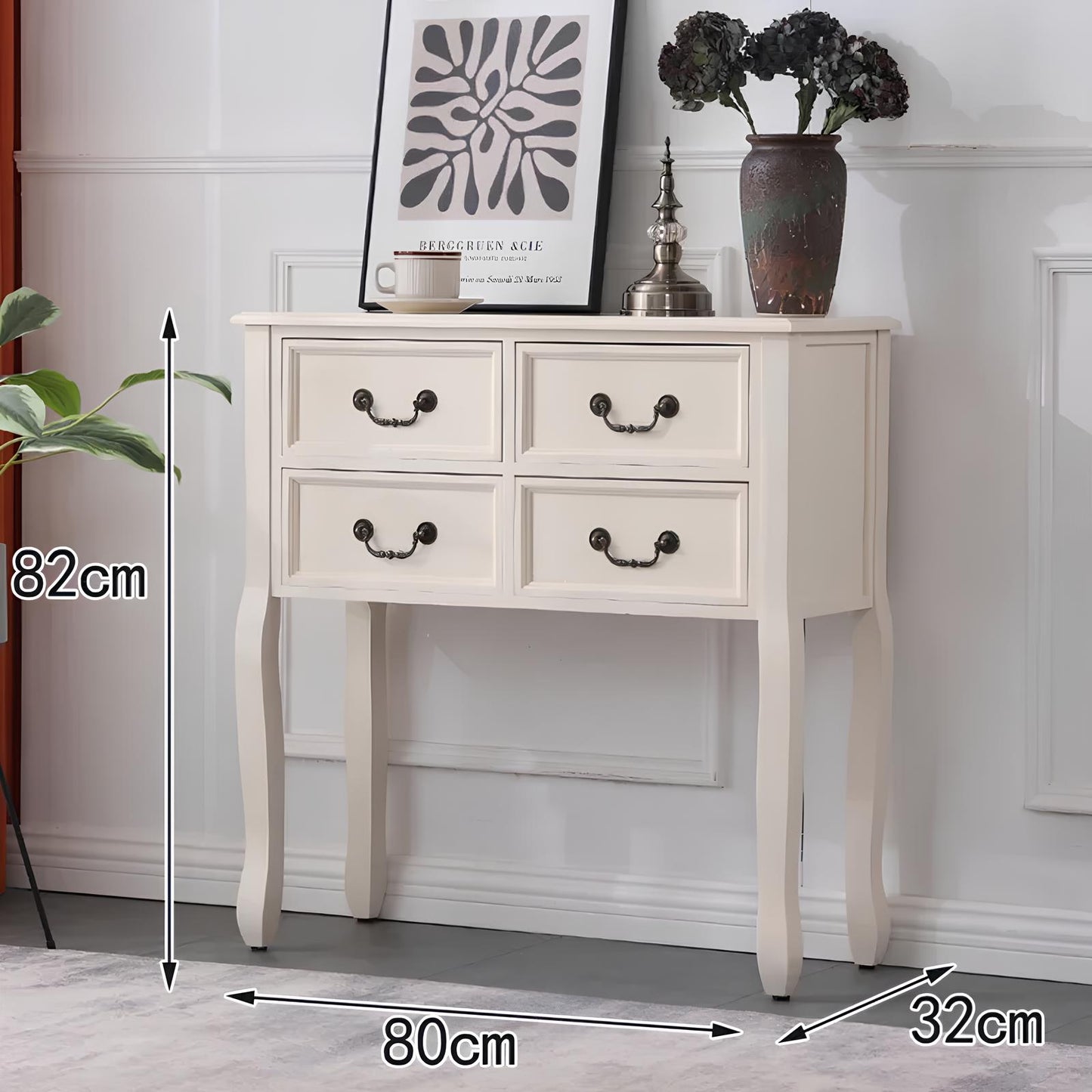 Nordic Solid Wood Console Table with Drawers - Homevalley.co.uk