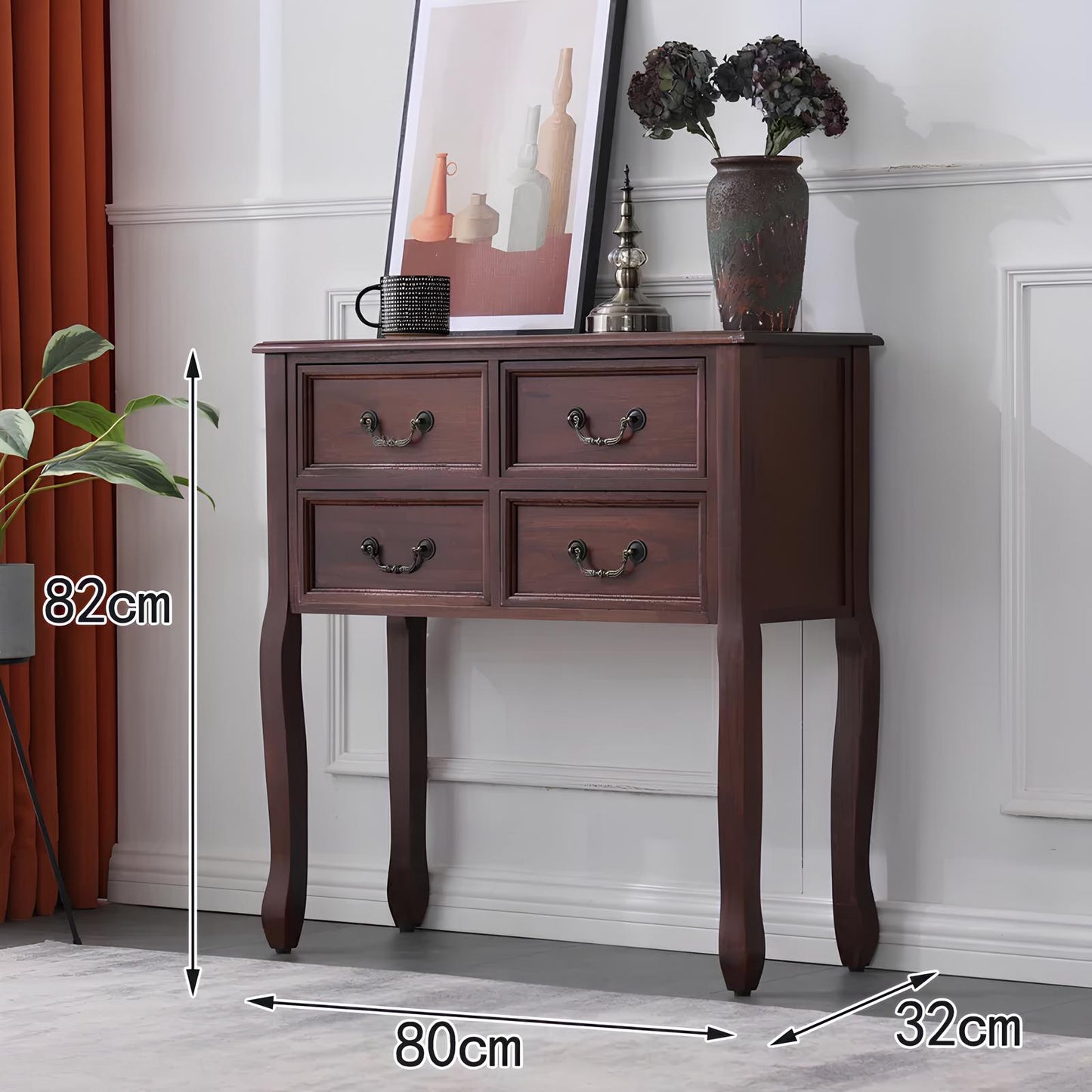 Nordic Solid Wood Console Table with Drawers - Homevalley.co.uk