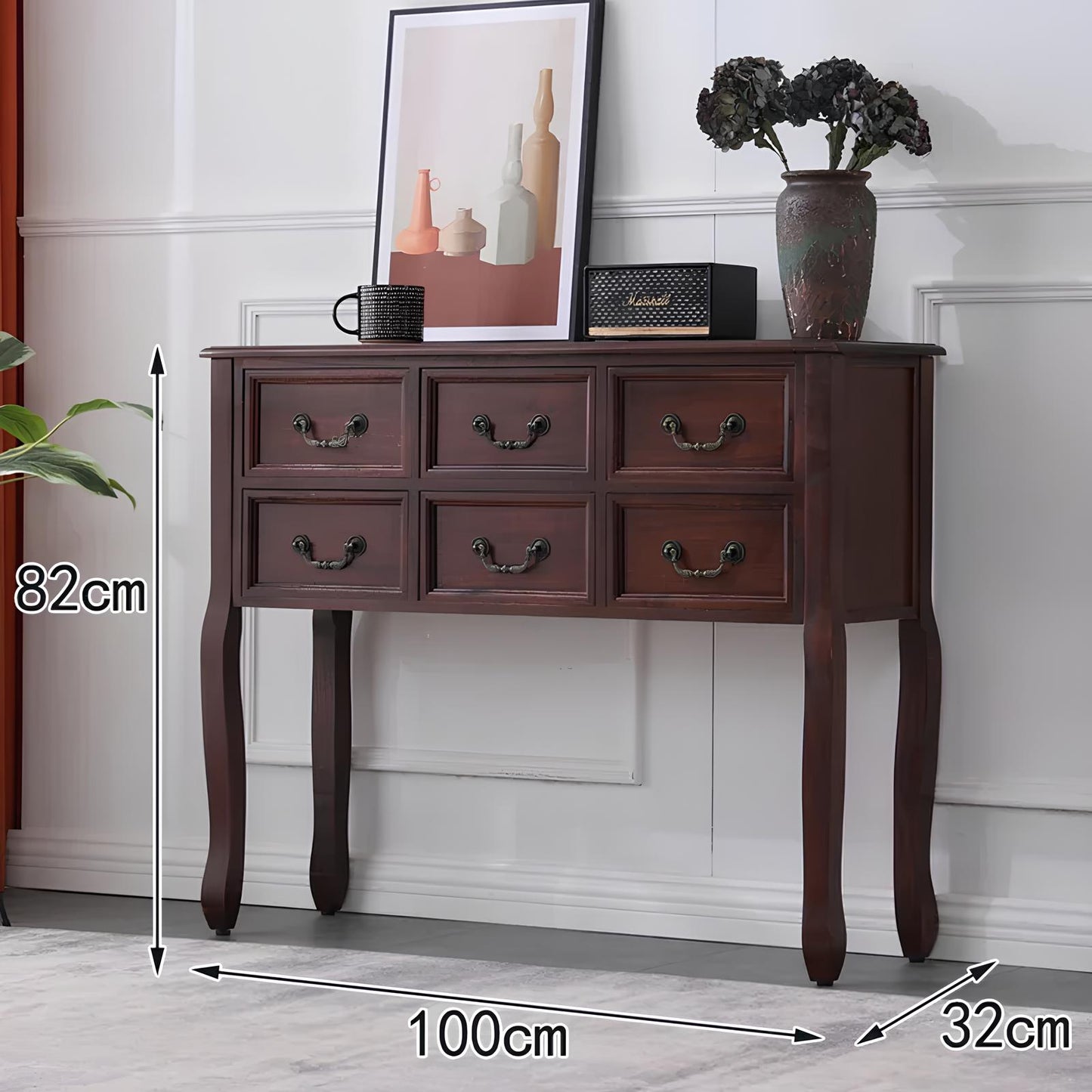 Nordic Solid Wood Console Table with Drawers - Homevalley.co.uk