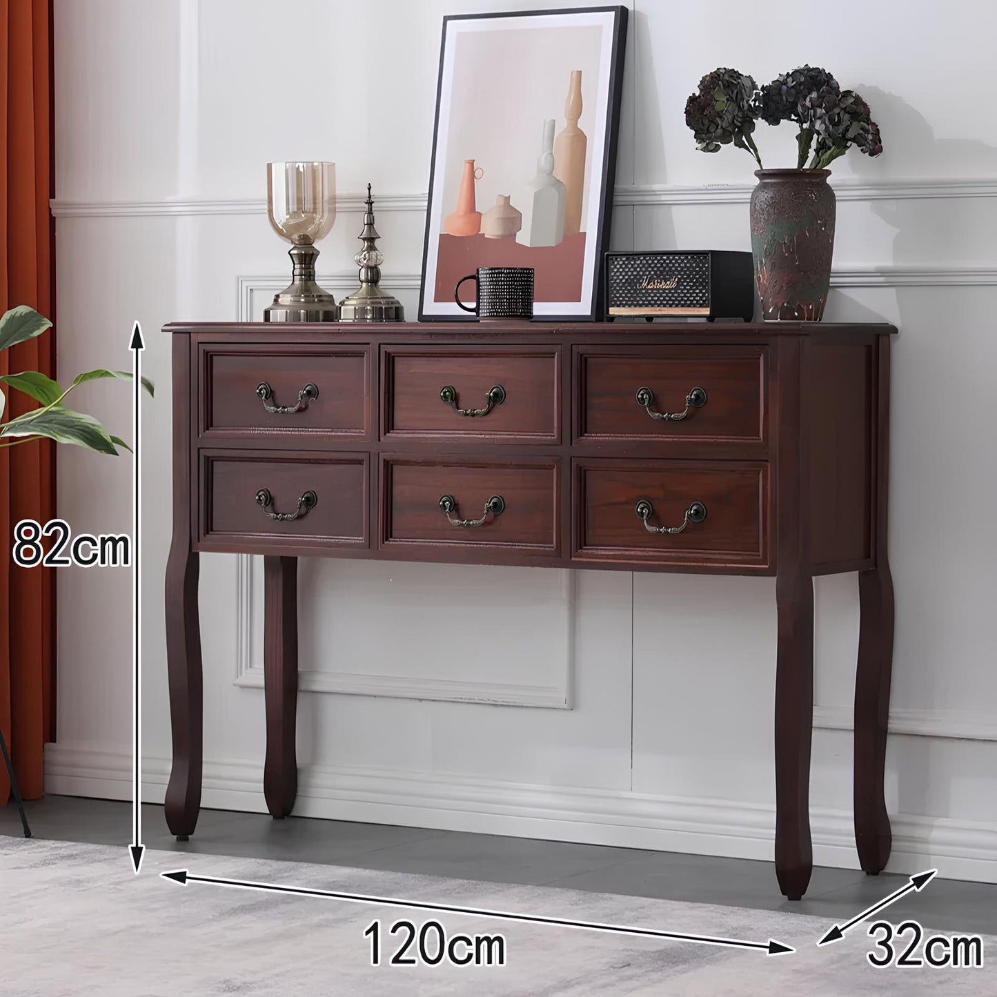 Nordic Solid Wood Console Table with Drawers - Homevalley.co.uk