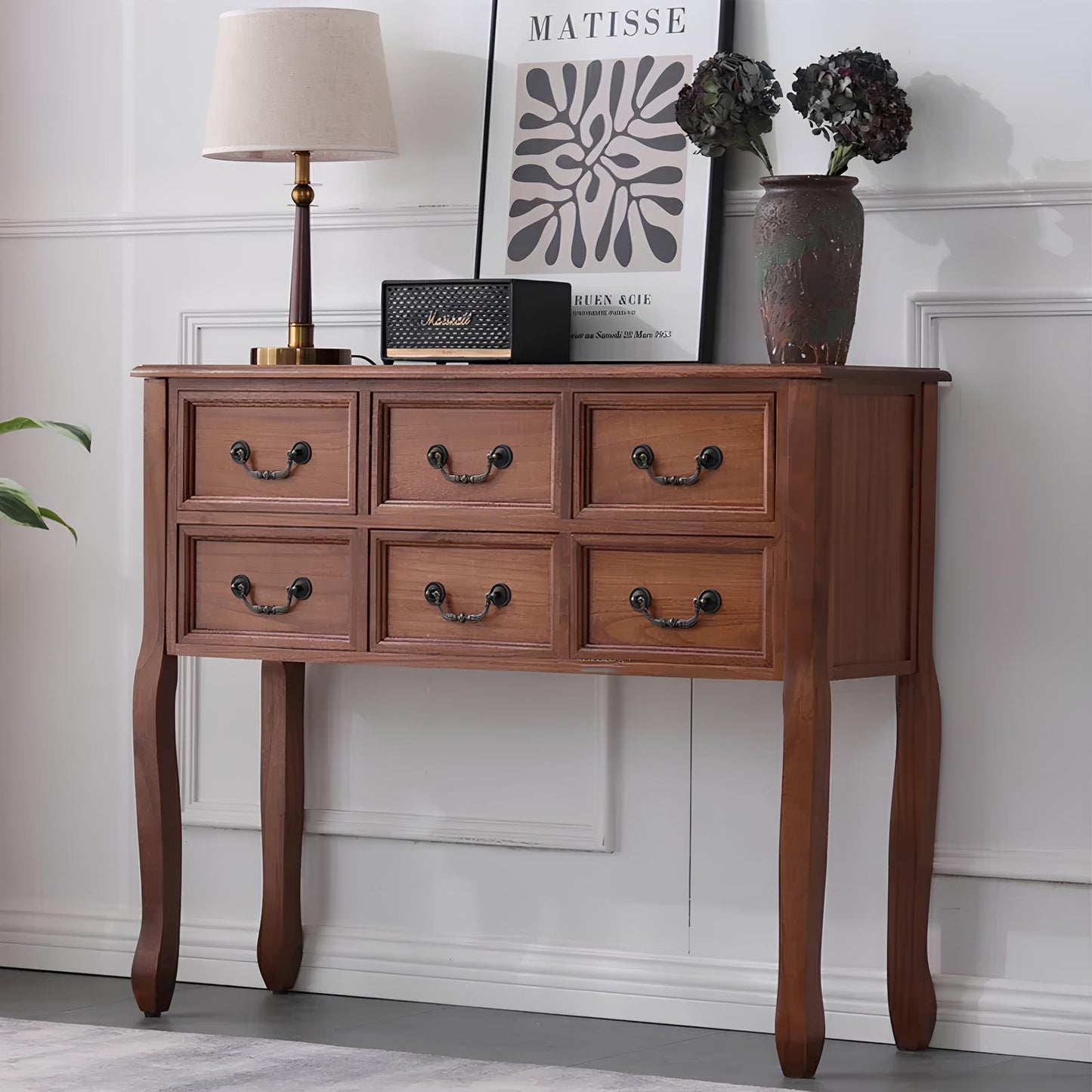 Nordic Solid Wood Console Table with Drawers - Homevalley.co.uk