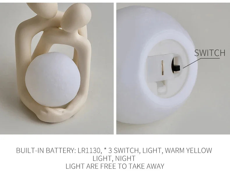 Nordic Style Minimalism Couple Table Lamp - Bedroom Decor Accessories, Aesthetic Room Decor, Christmas Decoration, Home Decor Gift - Homevalley.co.uk