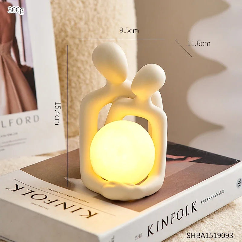 Nordic Style Minimalism Couple Table Lamp - Bedroom Decor Accessories, Aesthetic Room Decor, Christmas Decoration, Home Decor Gift - Homevalley.co.uk