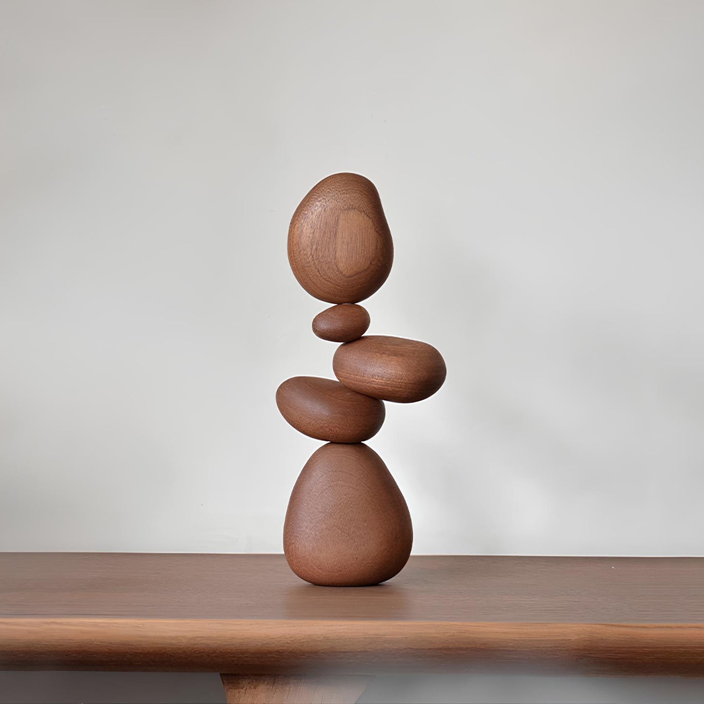 Nordic Style Solid Wood Stone Shape Ornament - Homevalley.co.uk
