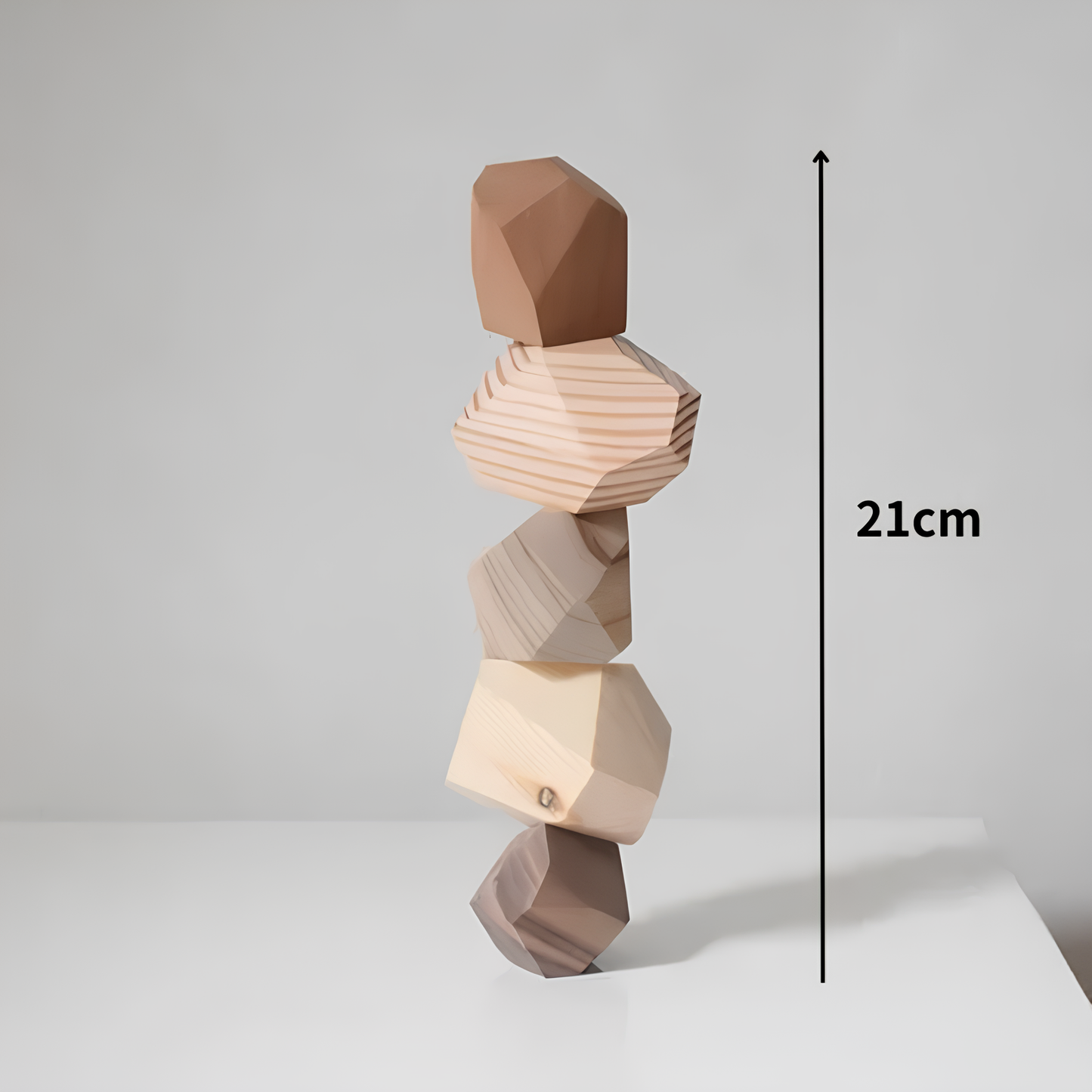 Nordic Style Solid Wood Stone Shape Ornament - Homevalley.co.uk