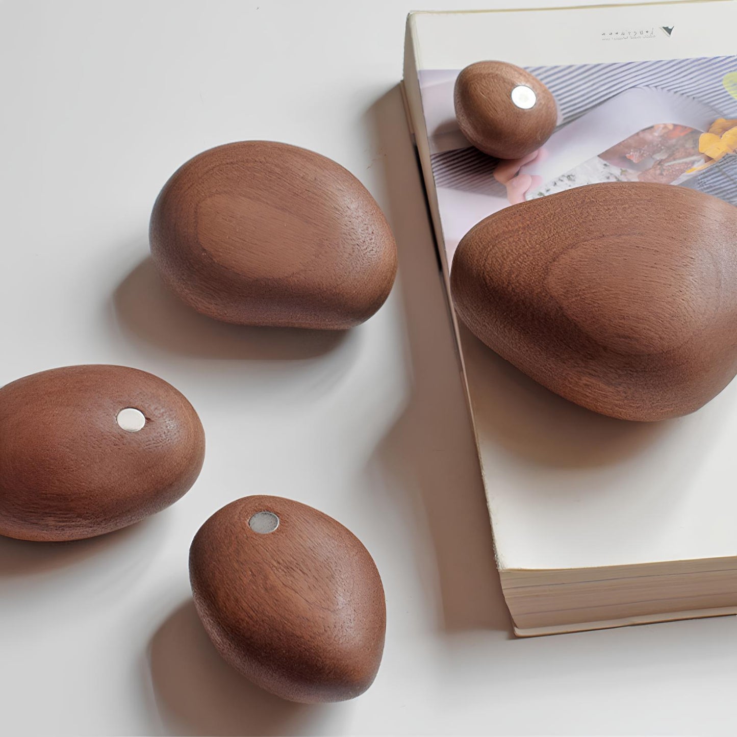 Nordic Style Solid Wood Stone Shape Ornament - Homevalley.co.uk