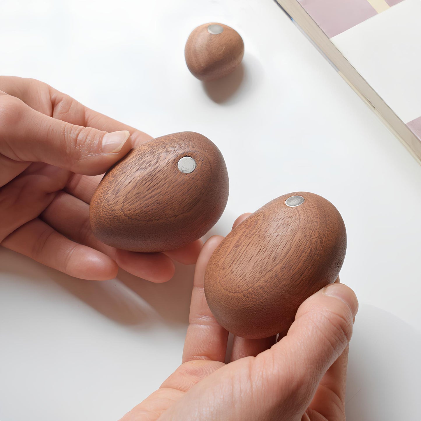 Nordic Style Solid Wood Stone Shape Ornament - Homevalley.co.uk