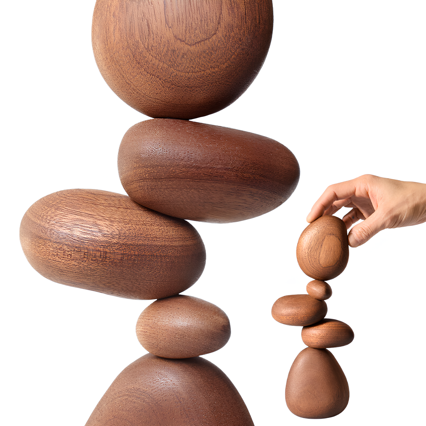 Nordic Style Solid Wood Stone Shape Ornament - Homevalley.co.uk