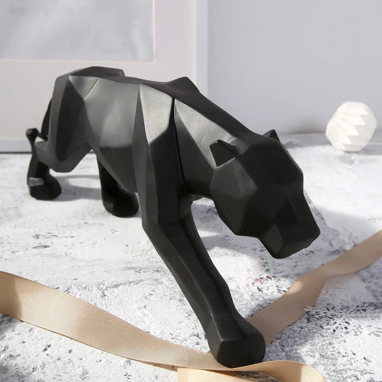 Panther Resin Sculpture Abstract Figurine - Homevalley.co.uk