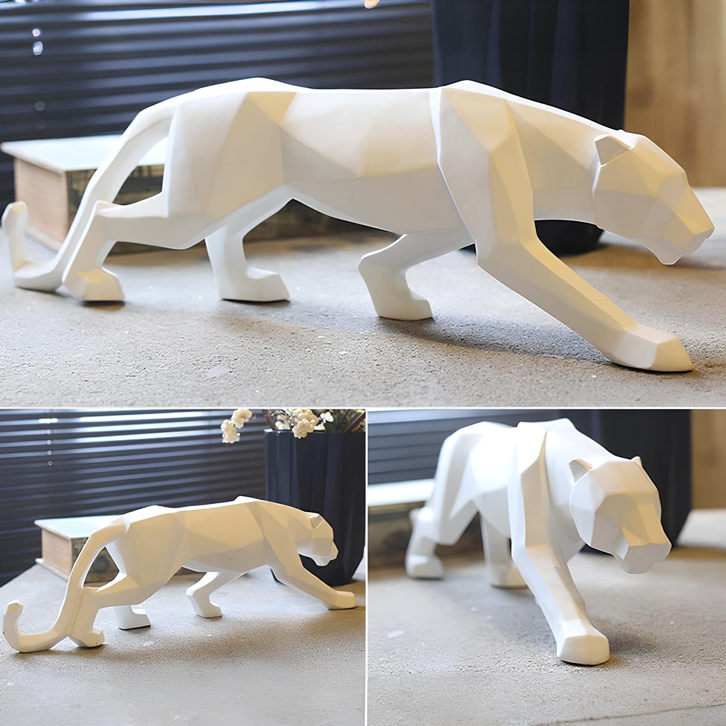 Panther Resin Sculpture Abstract Figurine - Homevalley.co.uk