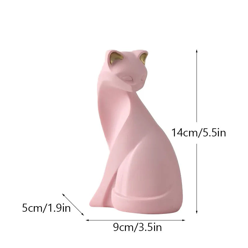 Pink Cat Ornament Figurine - Homevalley.co.uk