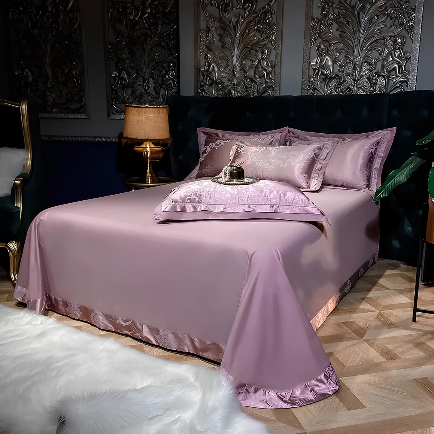 Premium Pink Jacquard Duvet Set - Homevalley.co.uk