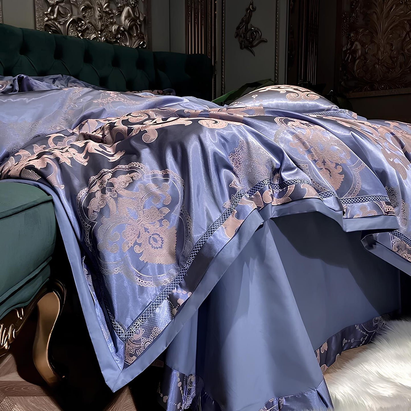 Premium Purple Jacquard Duvet Set - Homevalley.co.uk