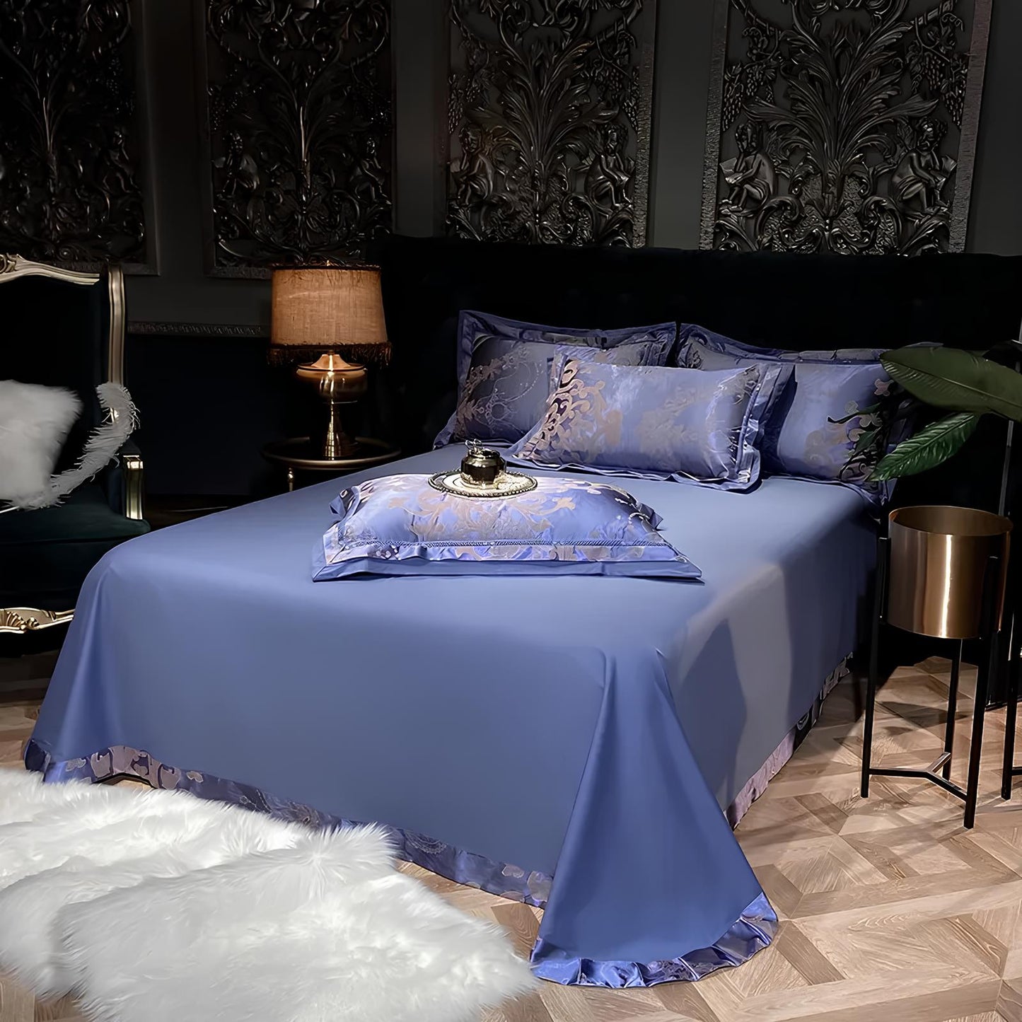 Premium Purple Jacquard Duvet Set - Homevalley.co.uk