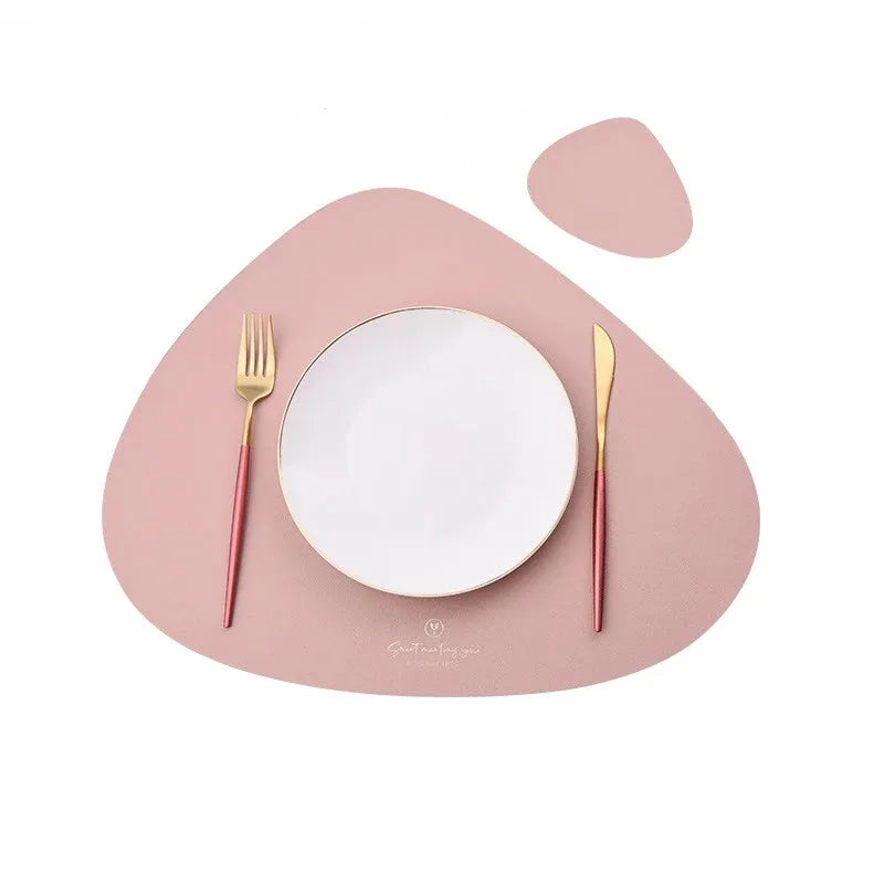 PU Leather Waterproof Non-Slip Placemat for Table Place Mat + Coaster - Homevalley.co.uk
