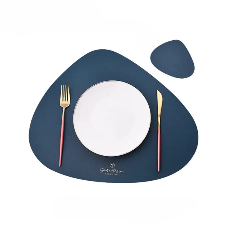 PU Leather Waterproof Non-Slip Placemat for Table Place Mat + Coaster - Homevalley.co.uk