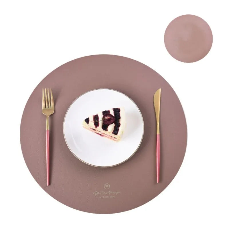 PU Leather Waterproof Non-Slip Placemat for Table Place Mat + Coaster - Homevalley.co.uk
