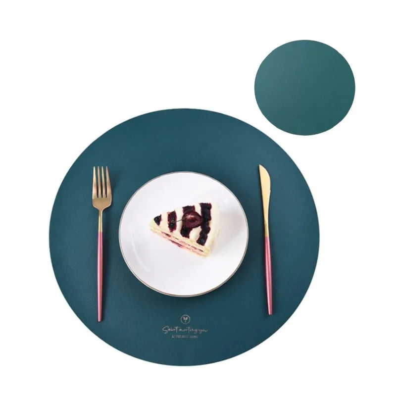 PU Leather Waterproof Non-Slip Placemat for Table Place Mat + Coaster - Homevalley.co.uk