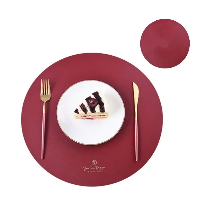 PU Leather Waterproof Non-Slip Placemat for Table Place Mat + Coaster - Homevalley.co.uk